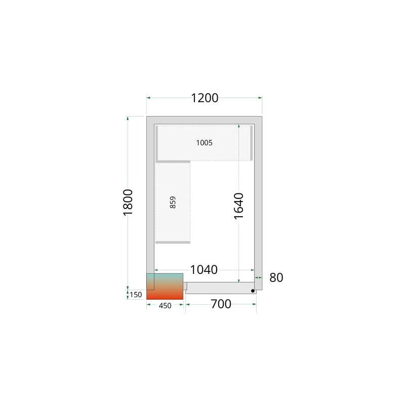 Panneaux de chambre froide 80 mm - TEFCOLD - CR-120X180X220-44033