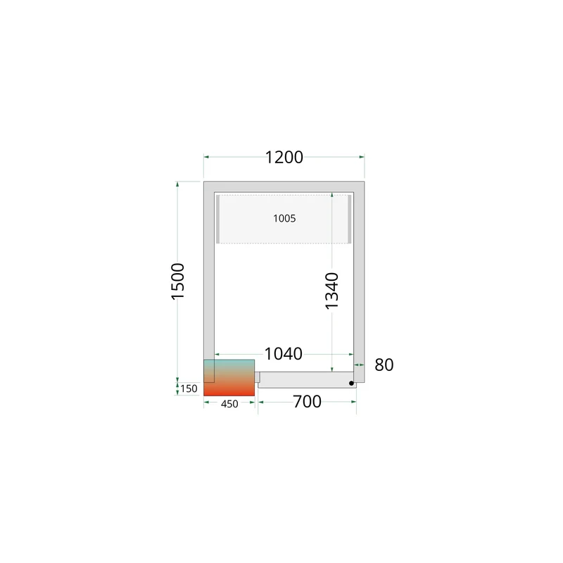 Panneaux de chambre froide 80 mm - TEFCOLD - CR-120X150X212-NF-43978