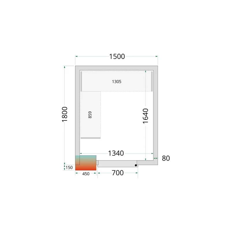 Panneaux de chambre froide 80 mm - TEFCOLD - CR-150X180X212-NF-44063
