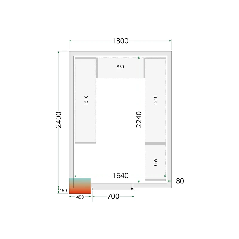 Panneaux de chambre froide 80 mm - TEFCOLD - CR-180X240X220-44076