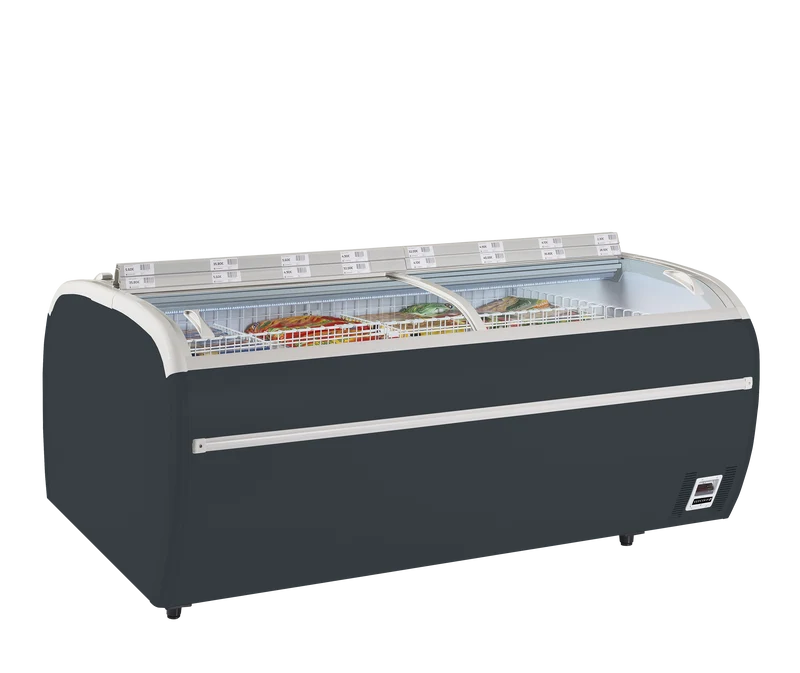 Congélateur réfrigérateur de supermarché Bi température gris - TEFCOLD - TWIN-220A-CF-17333