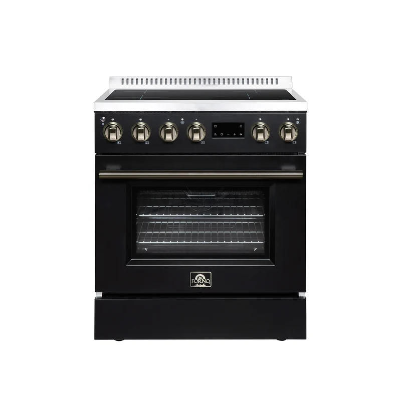 Torino 30 Inch Induction Range, 8,800W cooktop, 4.32 cf. True Convection Oven, Air Fry, Air Sous Vide, Smudge Resistant, Black