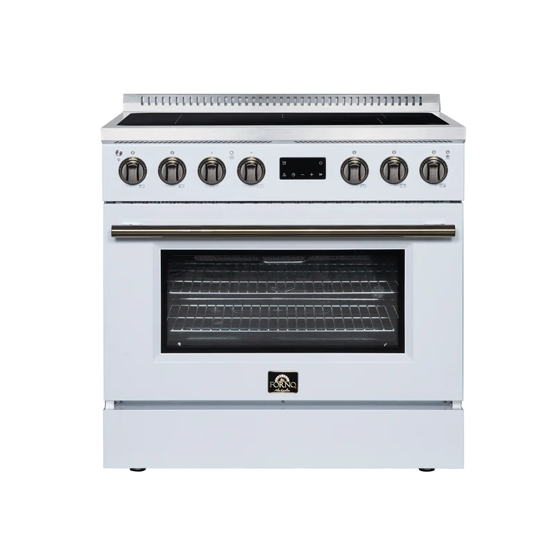 Torino 36 Inch Induction Range, 10,900W cooktop, 5.36 cf. True Convection Oven, Air Fry, Air Sous Vide, Smudge Resistant, White