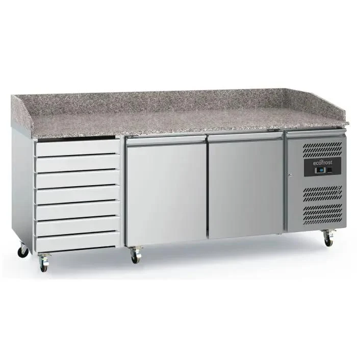 TABLE PRÉP POUR PIZZA 2 PORTES 7 TIROIRS - 7950.5150 - Ecofrost