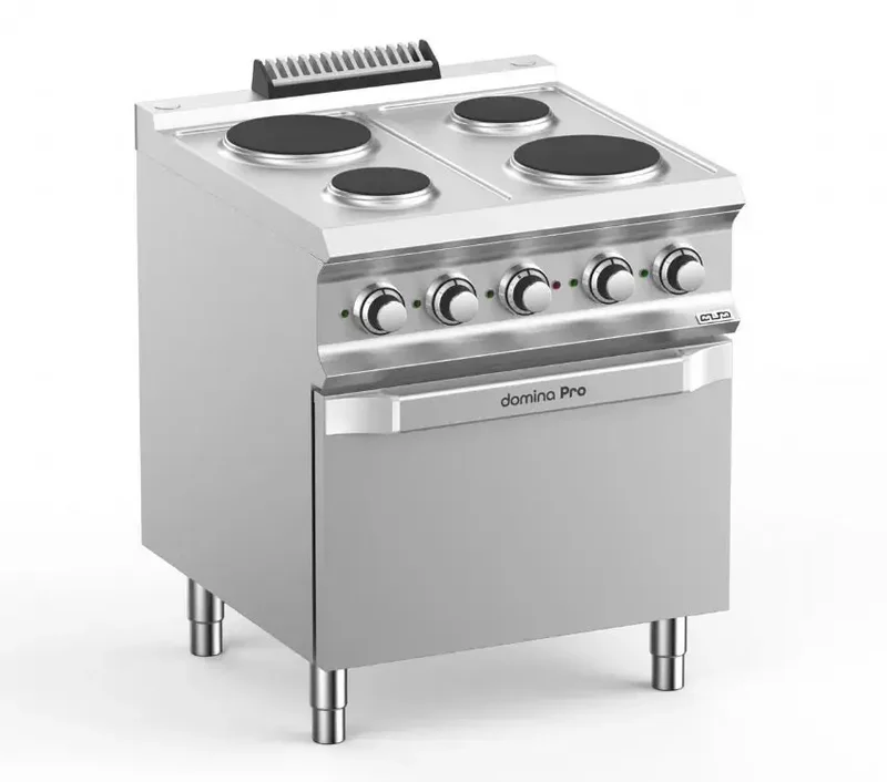 Fourneau professionnel electrique 4 plaque 2x1,5 kw et 2x2,6 kw sur four electrique domina pro 700 - PR77FE - MBM