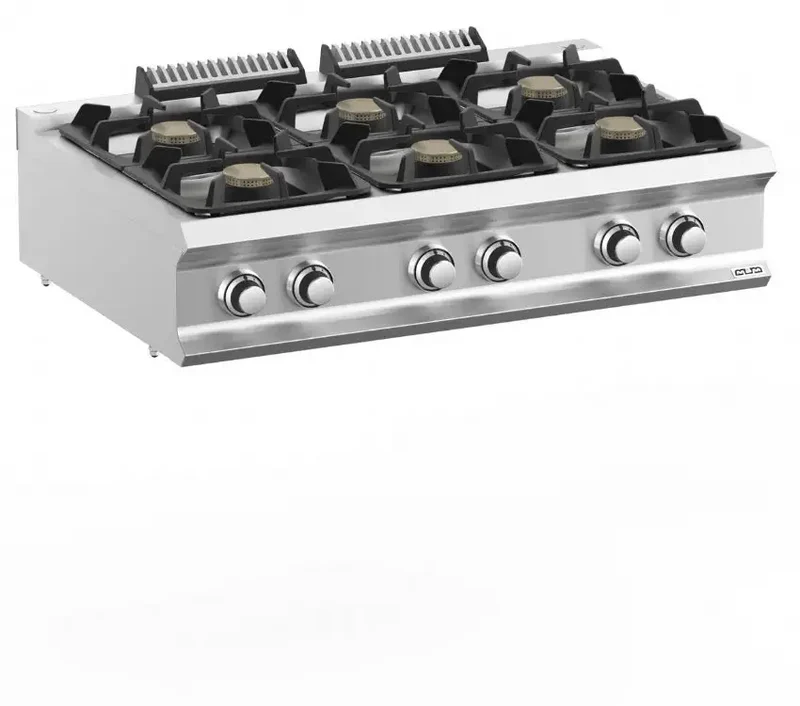 Fourneau professionnel a gaz 6 feux vif 7 kw a poser domina pro 700 - FB711TXL - MBM