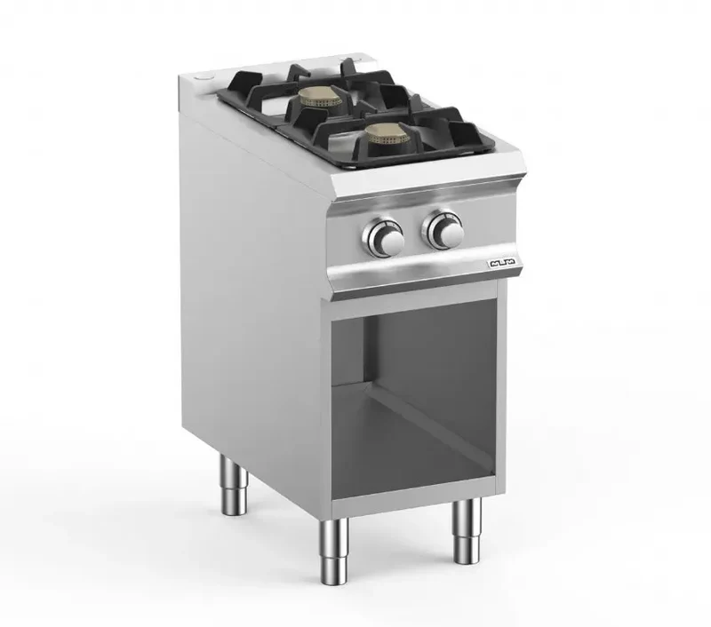 Fourneau professionnel a gaz 2 feux vif 5,5 kw sur sousbassment libre domina pro 700 - FB74AXS - MBM