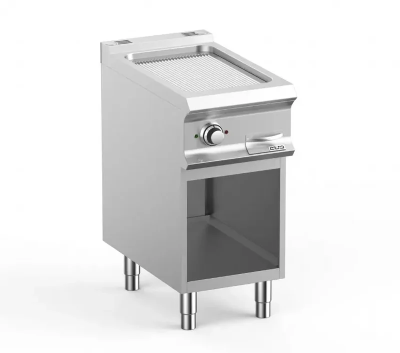 Plaque a snack professionnel electrique sur soubassment libre plaque rainurée chromee domina pro 700 - FTBE74ARC - MBM