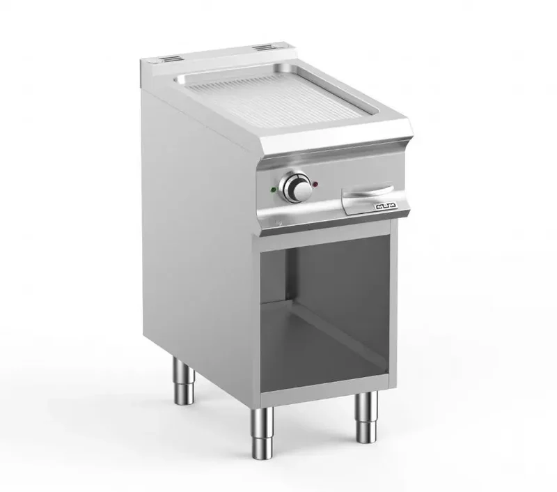 Plaque a snack professionnel electrique sur soubassment libre plaque rainurée domina pro 700 - FTBE74AR - MBM