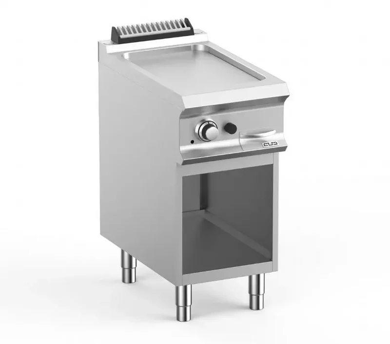 Plaque a snack professionnel gaz sur soubassment libre, 1 plaque lisse chromee domina pro 700 - FTBG74ALC - MBM
