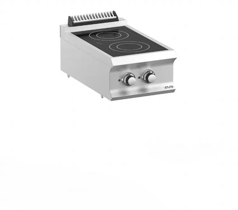 Fourneau professionnel electrique 2 plaque vitrocéramique a poser domina pro 700 - VC74T - MBM