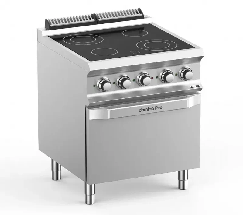Fourneau professionnel electrique 4 plaque vitrocéramique sur four electrique domina pro 700 - VC77FE - MBM