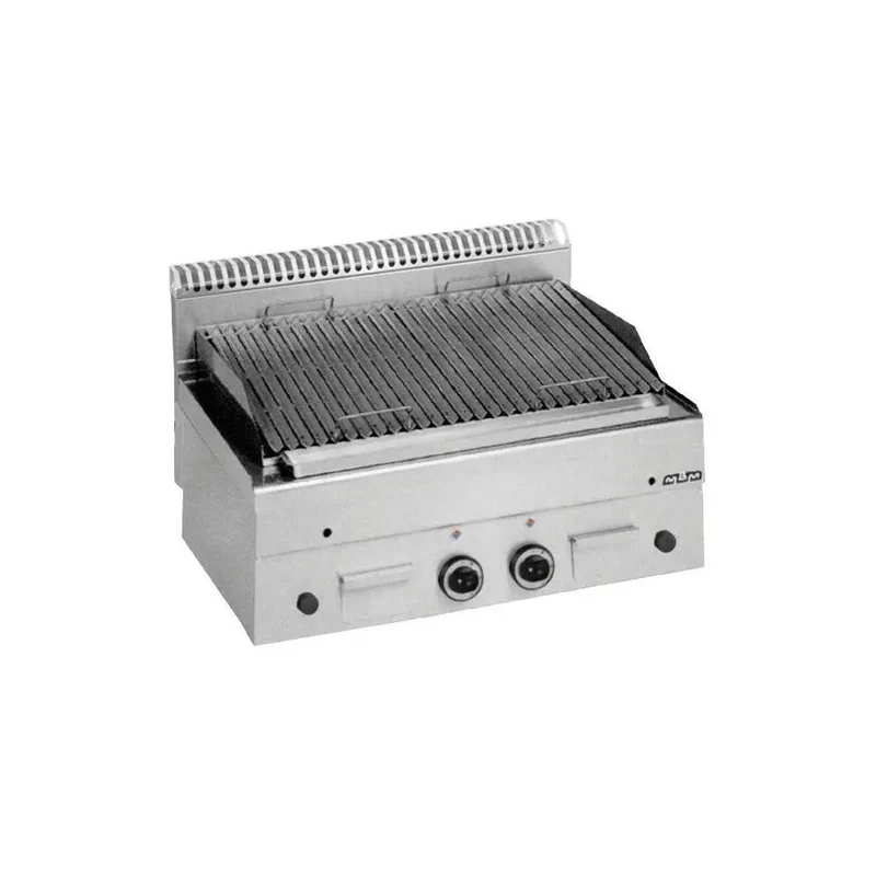 Grill à pierre lavique gaz double grille poisson Charcoal Top L800 Gamme MINIMA 600 - GPL86P - MBM