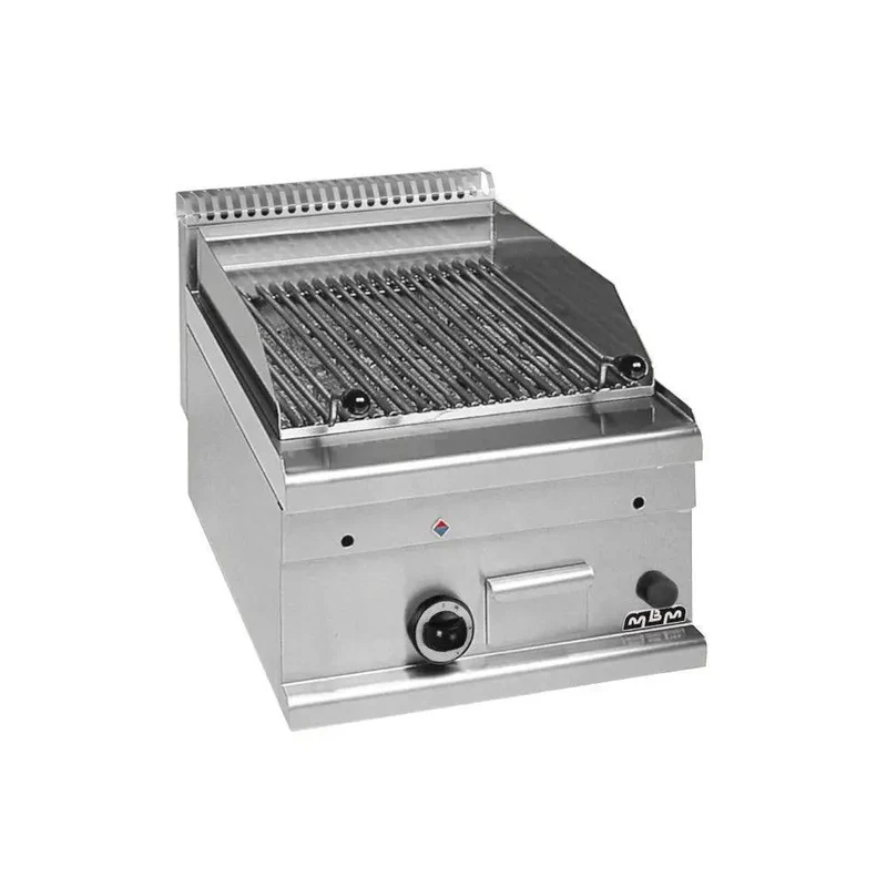 Grill à pierre lavique grille poisson Charcoal Top L400 gaz Gamme MINIMA 600 - GPL46P - MBM