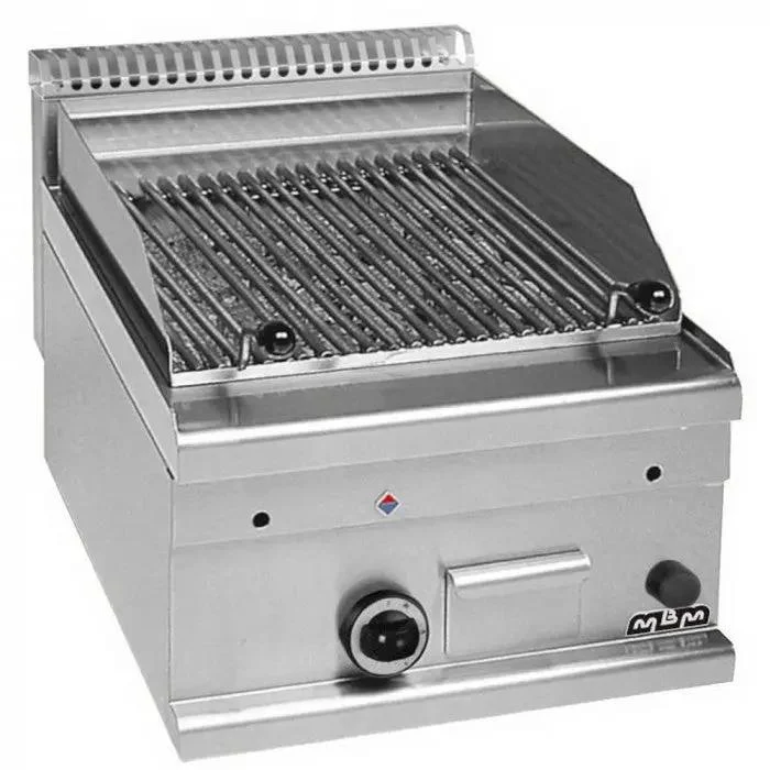 Grill Charcoal gaz à pierres volcaniques, grille viande MBM GPL46LC à poser top