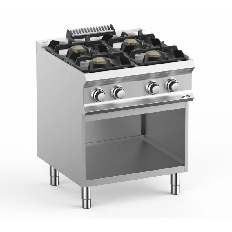 Fourneau professionnel gaz 4 feux 7kW sur baie libre - domina pro 700 - FB77AXL - MBM