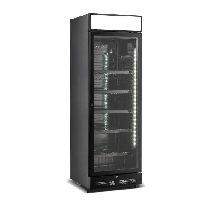 RÉFRIGÉRATEUR 1 PORTE EN VERRE NOIR AVEC CANOPY SVE-450 BLC - 7086.0010 - Combisteel