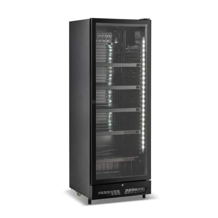 RÉFRIGÉRATEUR 1 PORTE EN VERRE NOIR SVE-450 BL - 7086.0005 - Combisteel