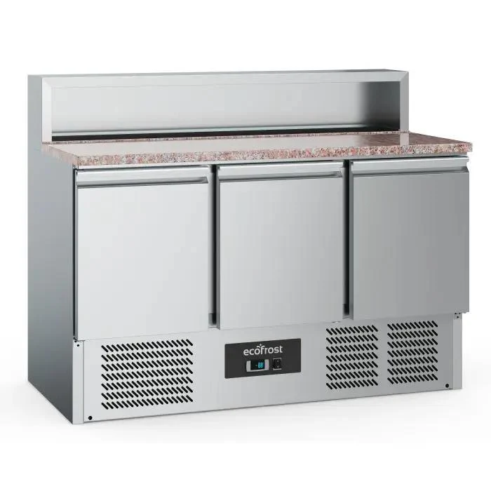 TABLE PRÉP POUR PIZZA 3 PORTES 8x1/6GN RÉCIPIENT - 7950.5095 - Ecofrost