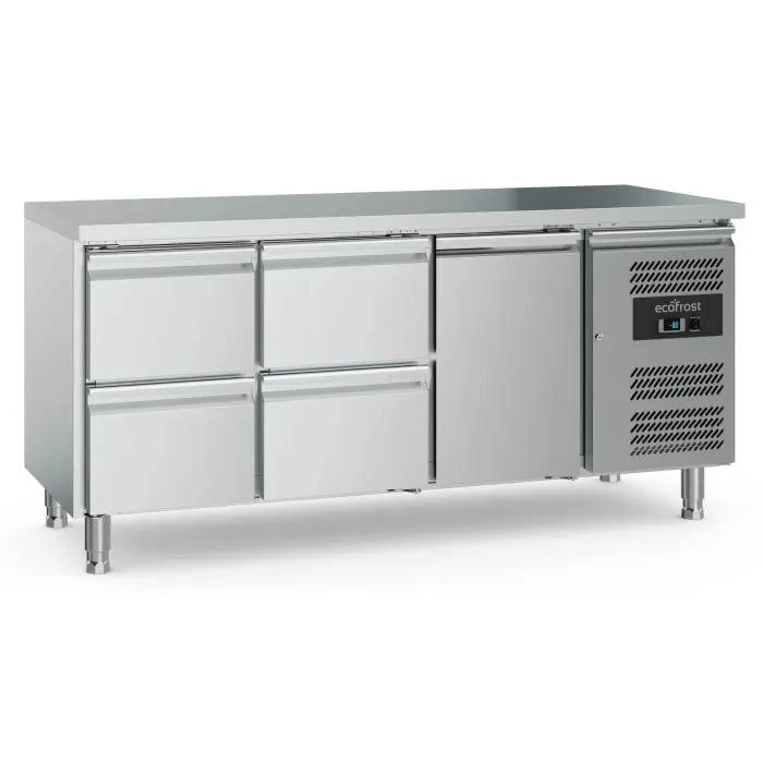 700 TABLE RÉFRIGÉRÉE 1 PORTE ET 4 TIROIRS - 7950.5175 - Ecofrost