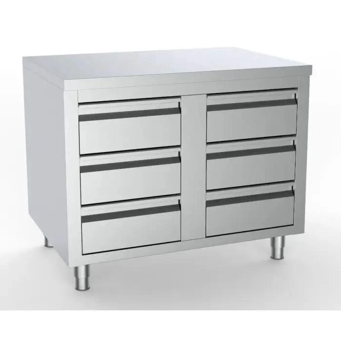 700 TABLE DE TRAVAIL AVEC 6 TIROIRS 1000 - 7333.0284 - Combisteel