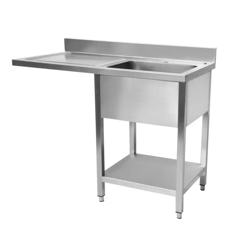 Plonge evier lave vaisselle avec sous tablette 1200 x 700 x 950 mm cuve droite + espace lave vaisselle - STSD127L - Cuistance