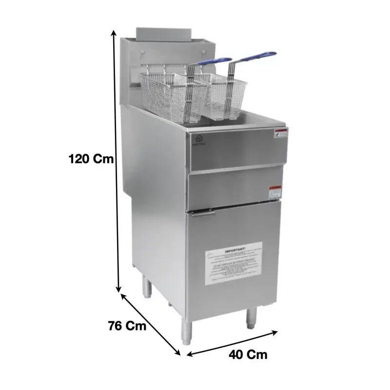 Friteuse à gaz simple en inox 23 L - GF90 - Cuistance