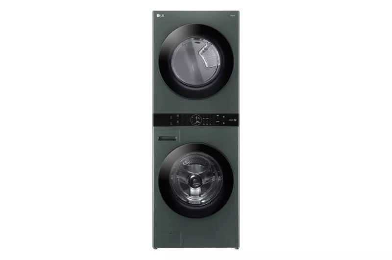 WKEX200HGA - LAUNDRY CENTERS - LG - Stacked Washer/Dryer - Electric - Nature Green - Open Box