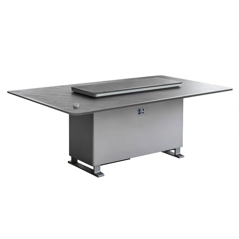 Cinetico Smart Dining Table, Sandstone Black, 5.3 cu.ft fridge and freezer with Bluetooth control