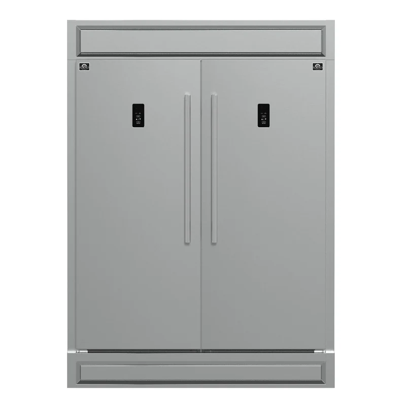 Forno Fortezza 60 Inch Convertible Refrigerator/Freezer with Modern Trim Kit, Stainless Steel, Total No Frost, with Automatic Ice Maker