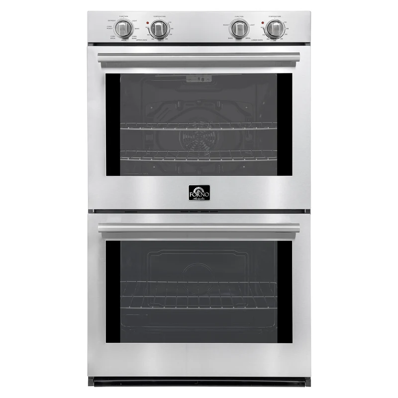 Forno Vomero 30-Inch Double Wall Oven, Stainless Steel, 10 cu.ft Total Capacity, 7100W Convection, Mechanical Controls, Self-Cleaning Function