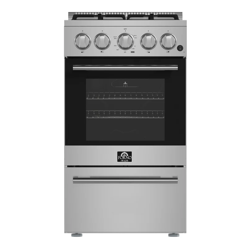 Forno Lamazze 20-Inch Freestanding Gas Range, Compact Design, Energy Efficient