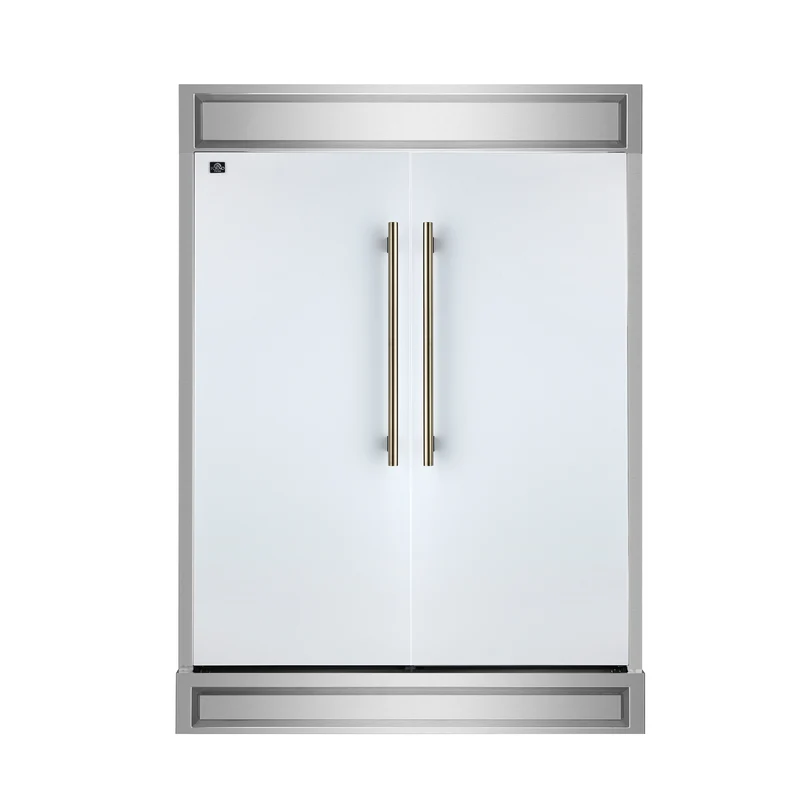 Forno Maderno 2-28-Inch Wide Convertible Refrigerator/Freezer in White, Decorative Trim, 27.2 cu.ft, 84-Inch High, ENERGY STAR Certified