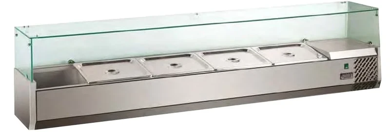 Vitrine réfrigérée ECO 9 x GN 1/3 avec superstructure en verre