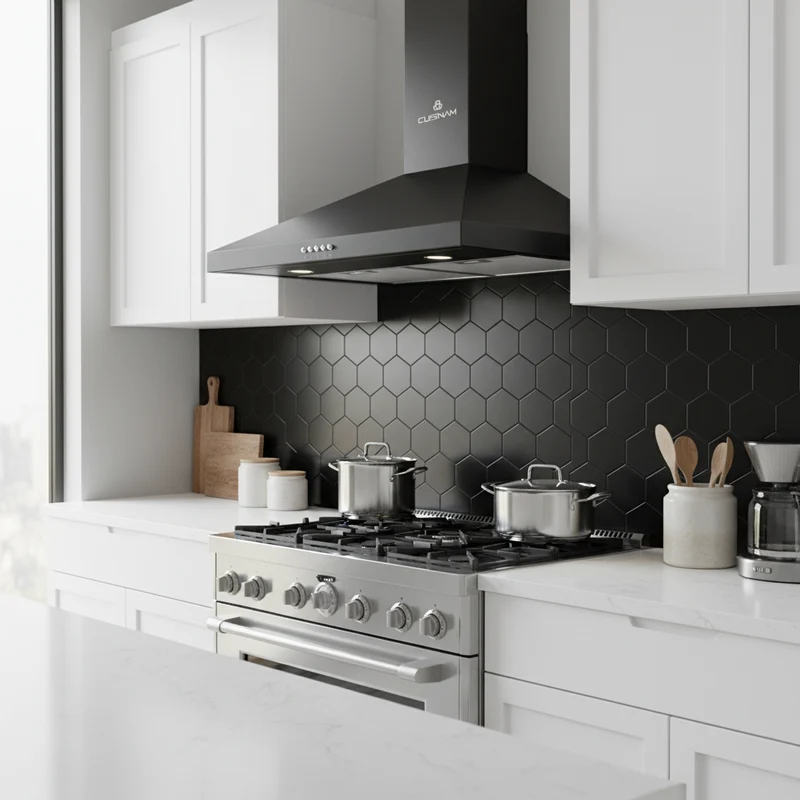 HOTTE ASPIRANTE PYRAMIDE CUISINAM 60CM NOIRE MAT