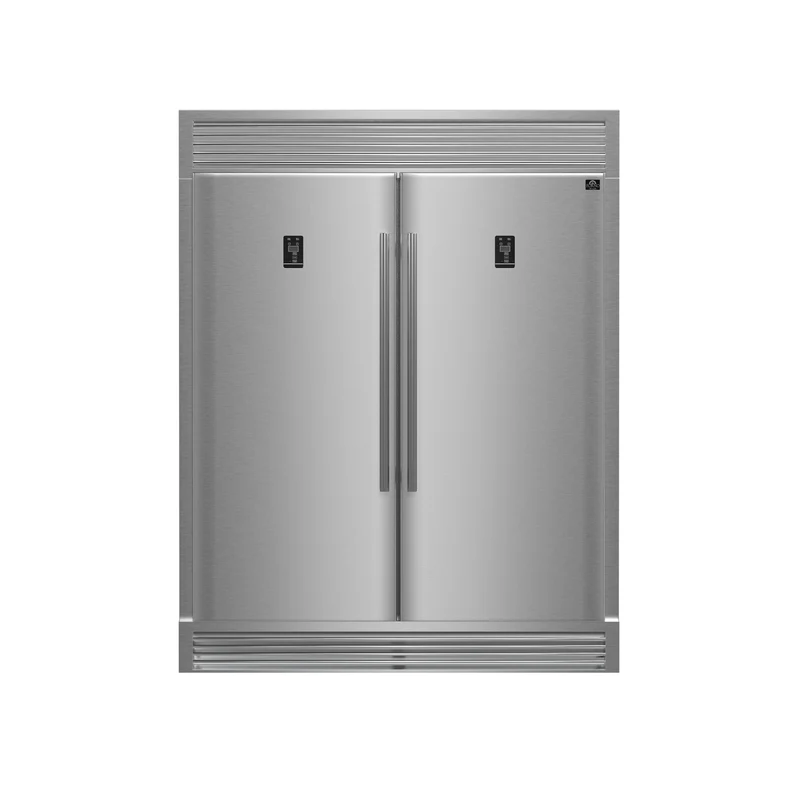 Forno Rizzuto 56-Inch Convertible Refrigerator/Freezer Set, 27.6 cu.ft Total Capacity, Decorative Grill, ENERGY STAR Certified