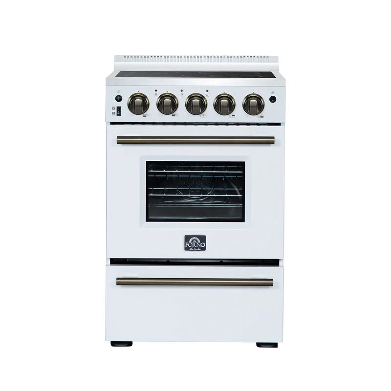 Forno Loiano 24 Inch Freestanding Electric Range in White, Canada Version, Plug and Cord Included