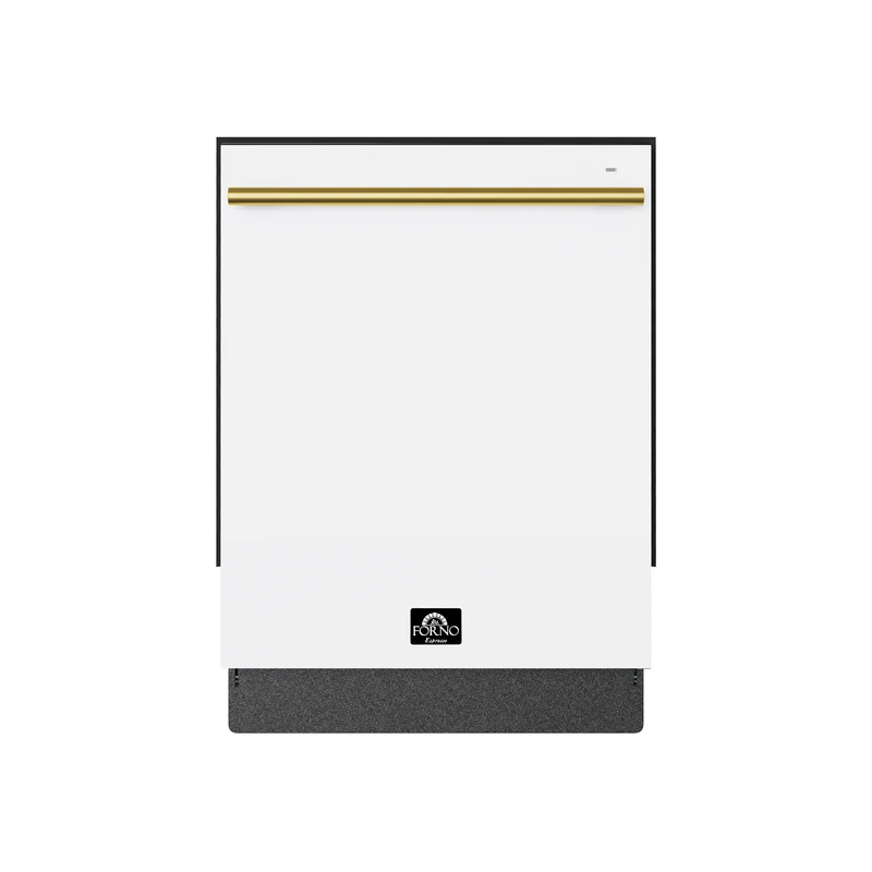 Forno Romano Espresso 24-Inch Built-In Dishwasher, White Finish, Stainless Steel Tub, 49 dBA, Energy Star Certified