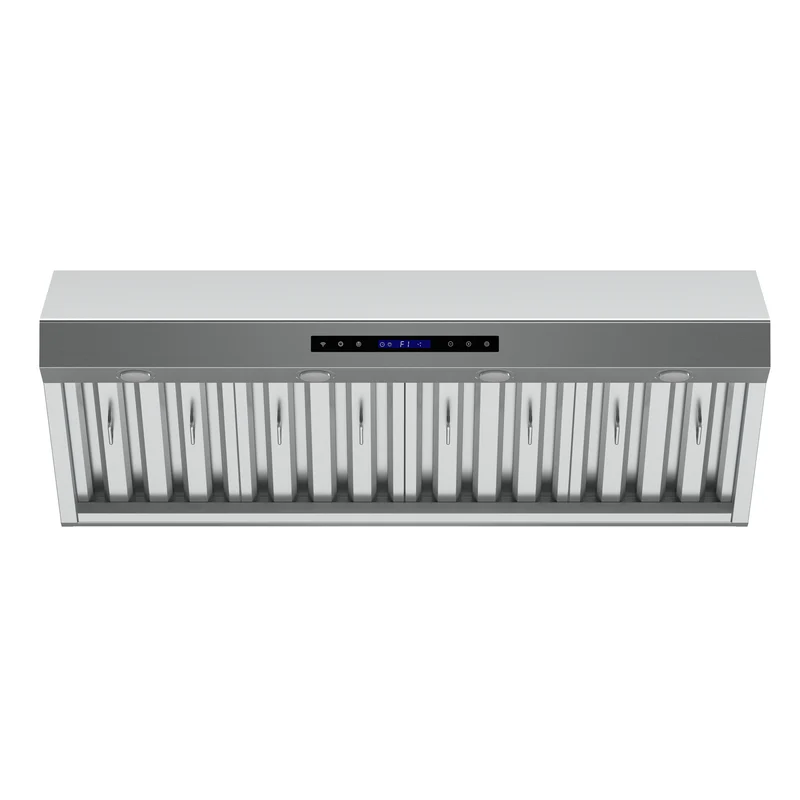 Forno Palazzo 48-Inch Wall Mounted Range Hood, Stainless Steel, Heavy Duty Baffle Filters, Remote Control