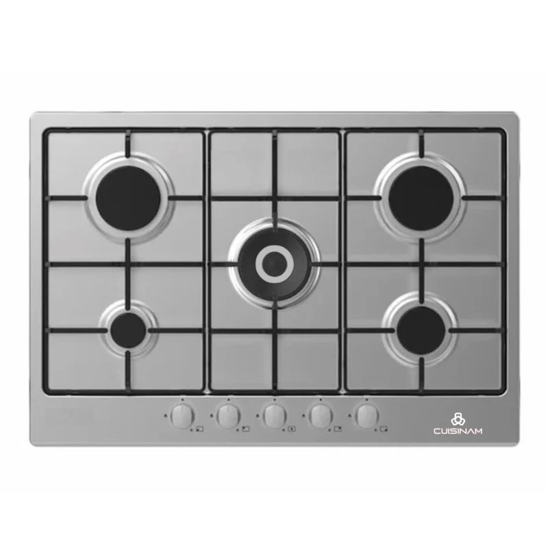 CUISINAM PLAQUE ENCAST. 5FG + WOK 70CM INOX