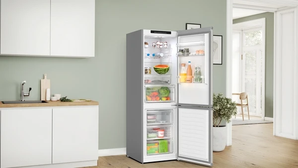 Série 4, Réfrigérateur combiné pose-libre, 186 x 60 cm, Inox BPSCH KGN362I1F