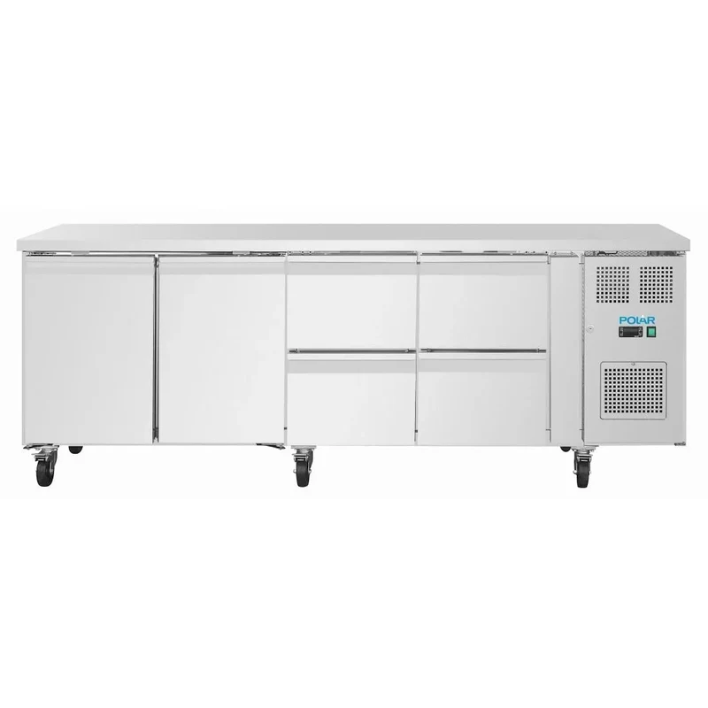 Table réfrigérée Polar Série U 4 tiroirs et 2 portes 616 litres sur roulettes