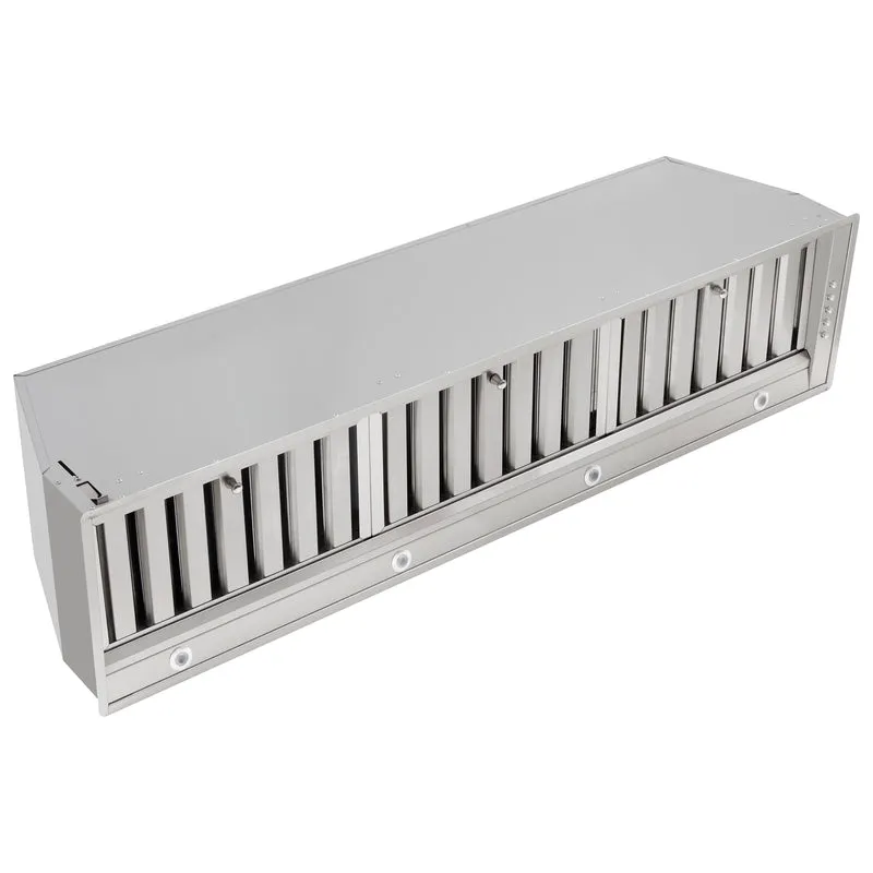 Forno Frassanito 48-Inch Recessed Range Hood, Stainless Steel Baffle Filters, LED Lighting