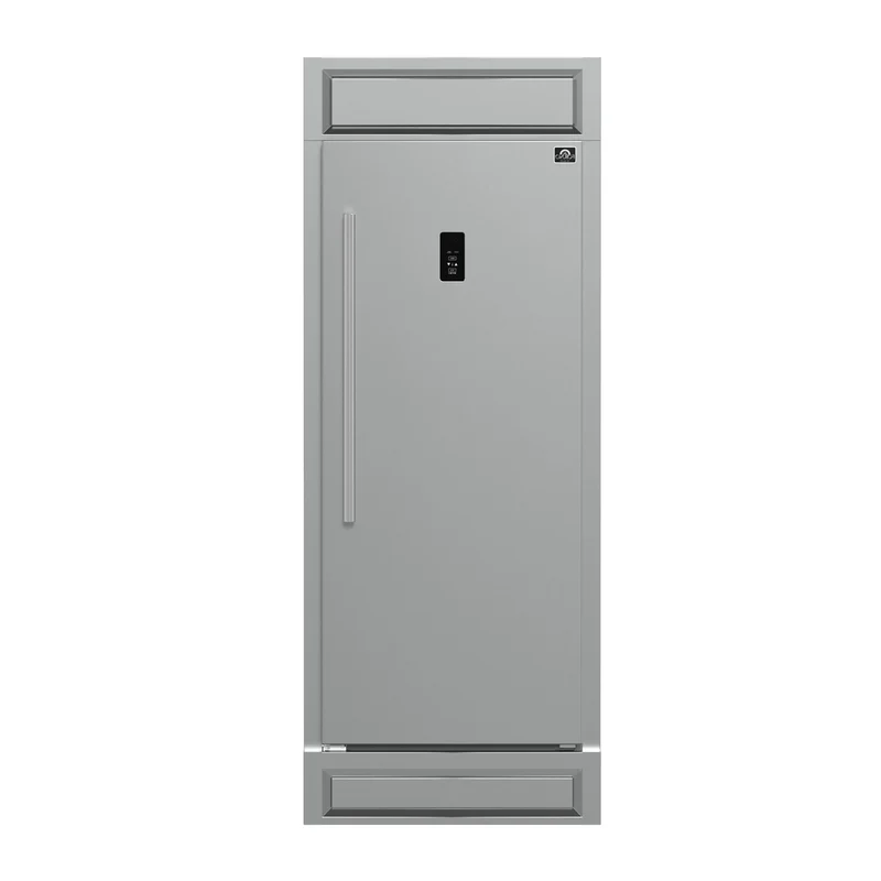 Forno Fortezza 32 Inch Right-Swing Convertible Refrigerator/Freezer with Trim Kit, Stainless Steel, Total No Frost