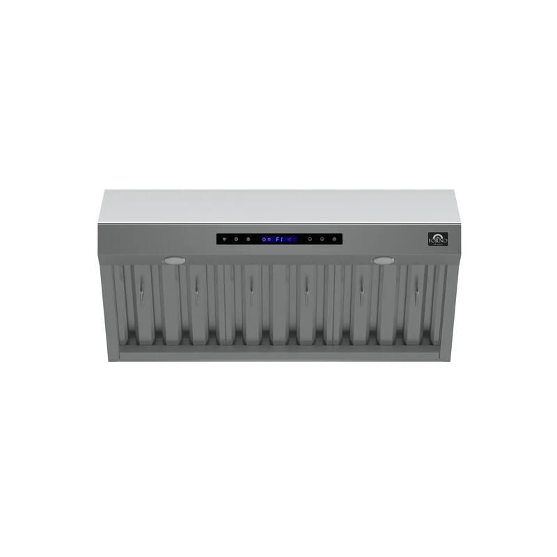 Forno Palazzo 36-Inch Wall Mounted Range Hood, Stainless Steel, Heavy Duty Baffle Filters, Remote Control