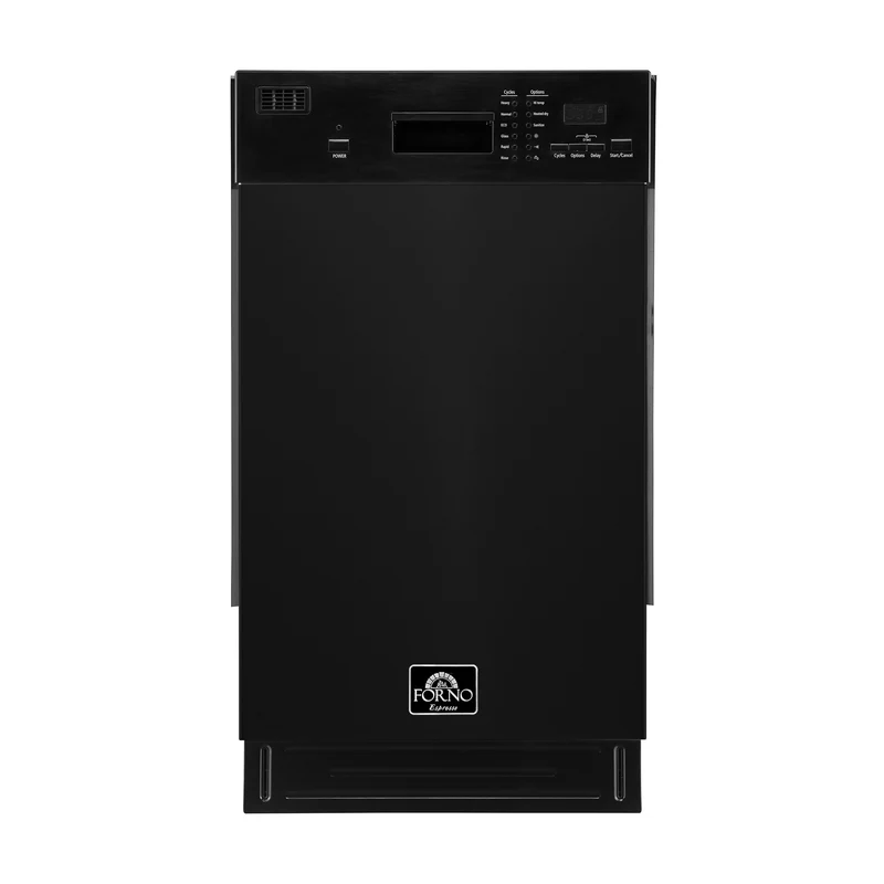 Forno Polo 18-Inch Built-In Black Dishwasher, 8 Place Settings, ENERGY STAR Certified, 52 dBA