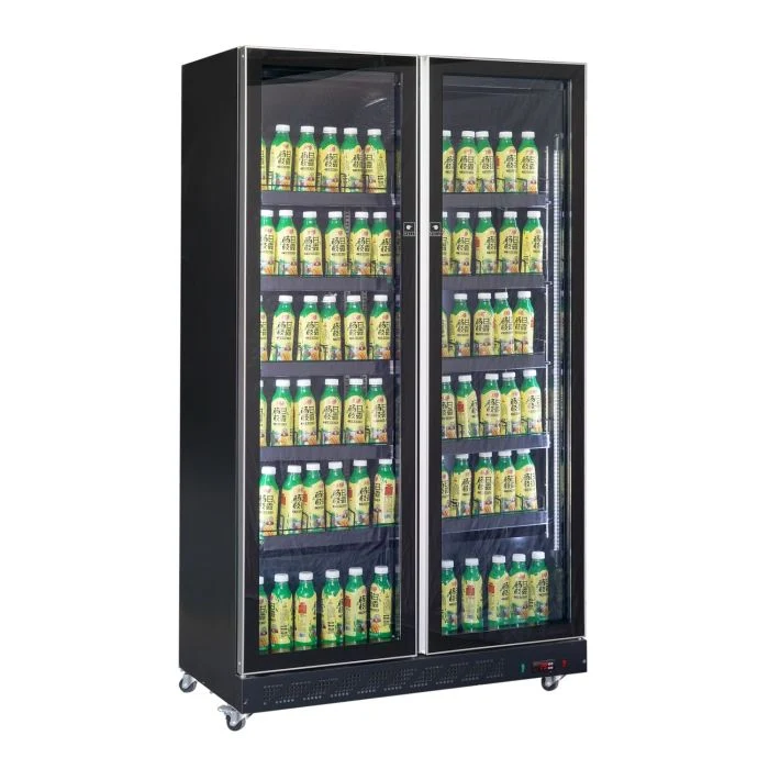 RÉFRIGÉRATEUR 2 PORTES EN VERRE NOIR 7526.0010 Combisteel