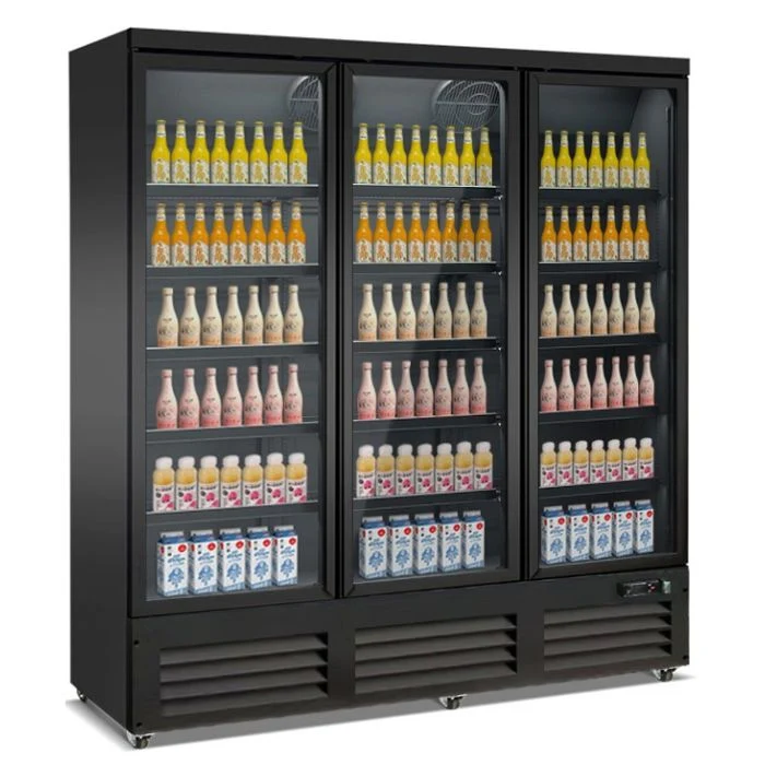 CONGÉLATEUR 3 PORTES EN VERRE NOIR CEB-1600F BL 7526.0130 Combisteel