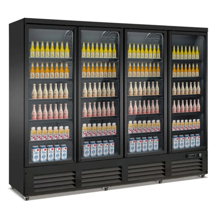 RÉFRIGÉRATEUR 4 PORTES EN VERRE NOIR CEB-2000R BL *TRANSPORT SUR DEMANDE* 7526.0115 Combisteel