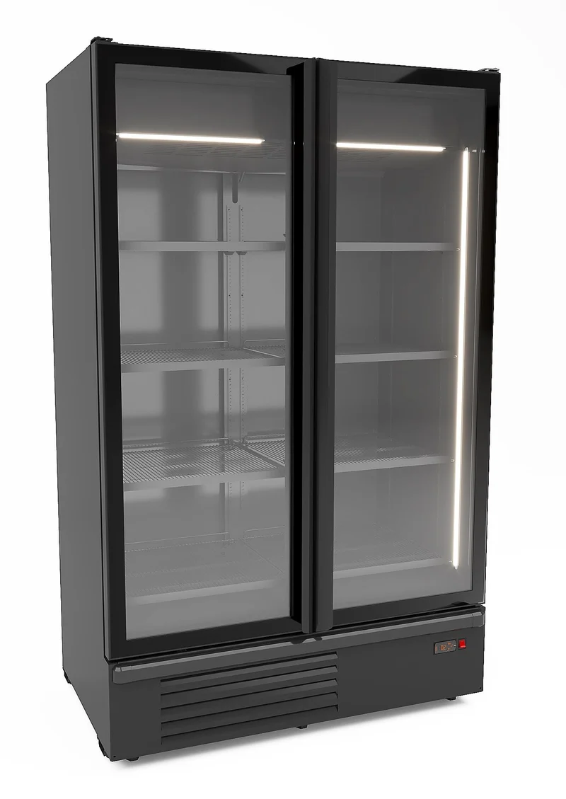 RÉFRIGÉRATEUR 2 PORTES EN VERRE NOIR 1200L 7072.1110 Combisteel